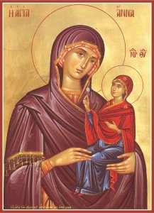 Икона праведной Анны, дерево, 9,5х13 см