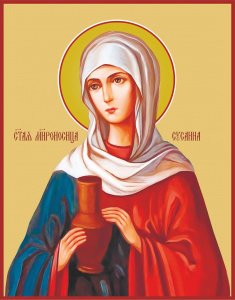 Икона Сусанны Мироносицы, дерево, 9,5х12,1 см