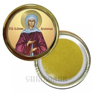 Икона блаженной Ксении Петербургской, тиснение, скотч, круг, 4 см