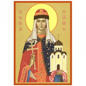 Икона равноапостольной Ольги, дерево, 9,5х13,7 см