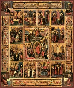6. Икона двунадесятые праздники 200х237 001100ид30439 увел рамка