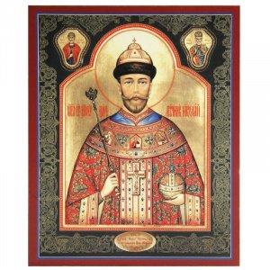Икона страстотерпца царя Николая, дерево, 7х9 см