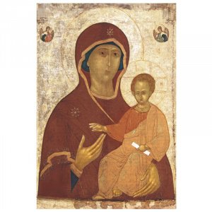 Икона Божией Матери "Смоленская", дерево, 7х9 см