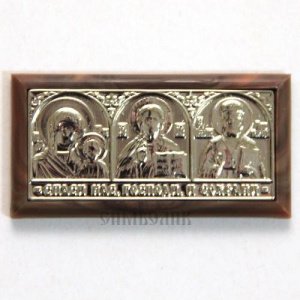 Икона в машину, триптих, пластик, 6,6х3,4 см