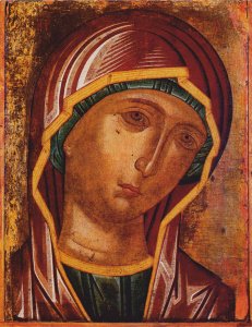 Икона Божией Матери "Оплечная", дерево, 14х18,1 см